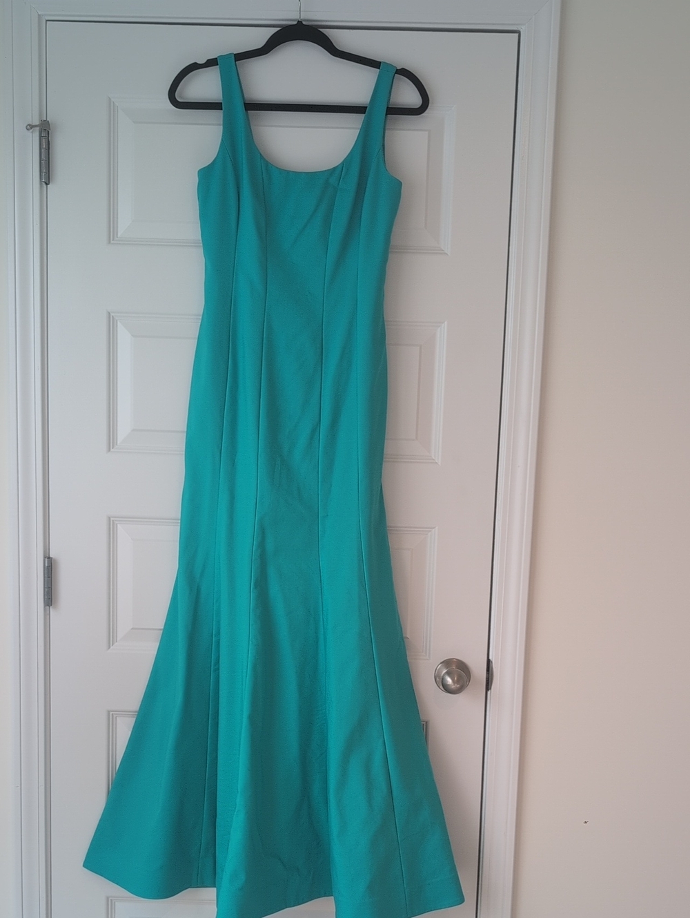 Aidan by Aidan Mattox Teal Scoop Neck Mermaid Gown